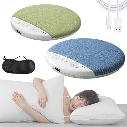 Mini Haut Parleur Oreiller Conduction Osseuse, Haut-Parleur D'Oreiller Bluetooth S1 Ultra-Fin Avec Bluetooth 5.4, Portable Rechargeable Sans Fil, Pour Chambre à Coucher HôTel Camping (2PCS-B)