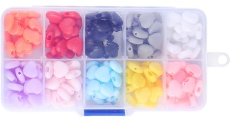 SAFIGLE Boucles de Réglage de Corde en Silicone Forme Cœur, 200 Pièces Multicolores, Accessoires Réglables pour Cordons de Masque, Boucle pour Cordon Élastique, Utilisation Couture et DIY