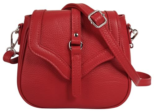 Cluty Umhängetasche Echt Leder Damen rot 101170