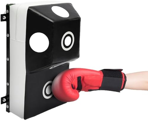Montaje En Pared Bolsa De Boxeo Uppercut, Objetivo De Boxeo Montaje En Pared Con 6 Puntos De Vida, Pared De Boxeo Montar La Máquina, Montado Saco De Boxeo Para Muay Thai Y Kickboxing 70x40x35cm
