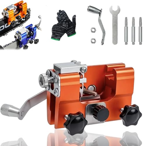 Klampero Kettenschärfer, 2026 Neu Original Universal Kettenschärfer, Tragbar Handkurbeln Kettensägenschärfer, Ergonomisches Systemdesign, Schnell Und Effizient, für Alle Kettensägen(A,S)