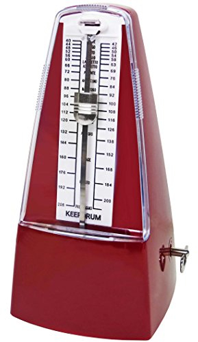 keepdrum GMPL RD mechanisches Metronom mit Glocke Taktgeber aufziehbar Rot