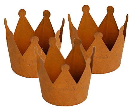 Gartenzaubereien Krone 3er Set Edelrost für Kerze