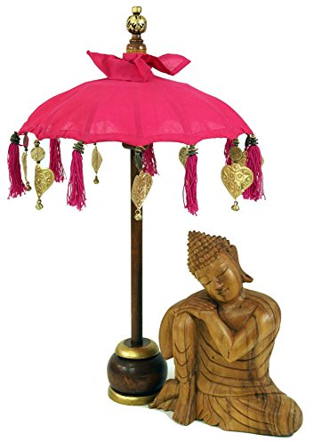 GURU SHOP Zeremonienschirm, Asiatischer Dekoschirm - Klein/Pink, Rosa, 68x40x40 cm, Zier- & Sonnenschirme
