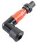Zündkerzenstecker 90° LED Anzeige - rot + Dichtung für Roller, Motorrad, Moped