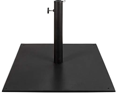 Best Choice Products 38.5lb Steel Umbrella Base, Square Weighted Patio Stand for Outdoor, Backyard, Market Umbrellas, Sun Shade w/Tightening Knob and Anchor Holes - Black