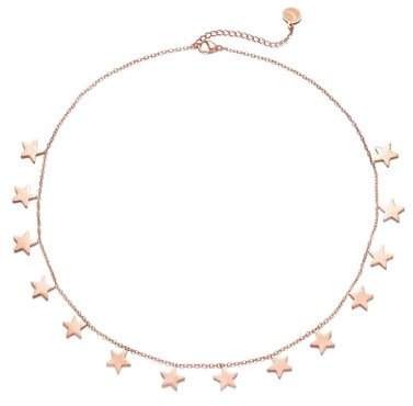 inSCINTILLE Collana con Stelle e Cuori Pendenti Donna in Acciaio Inossidabile con Chiusura Regolabile, Collana Stelline multifilo ad 1/2/3 Fili con Confezione Regalo (Stelle 1 Filo - Oro Rosa)