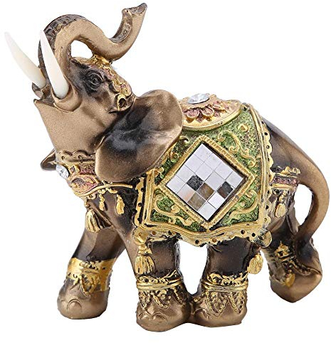 Hztyyier Elefant Statue, Feng Shui Glückselefant Figuren, Dekoelefant Skulptur für Home Office Dekoration (M)