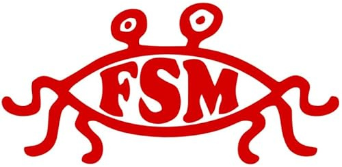 Decus Shop Fliegendes Spaghettimonster Flying Spaghetti Monster - FSM XL 0137 (rot) // Sticker OEM JDM Style Aufkleber