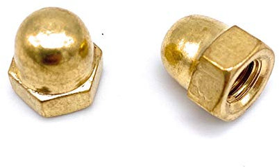 5 Stück Sechskant Hutmutter Messing M8 DIN 1587 hohe Form [Größe Wählbar](M8 [5 Stück])