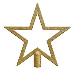 HEITMANN DECO Christbaumspitze - Weihnachtsbaum - Schmuck - Spitze - Weihnachtskugeln - Gold, Glitter - ca. 21 x 20,7 x 2,5 cm