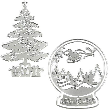 Metall-Stanzformen, Kristallbaum, Prägeschablone für Kartenherstellung, Scrapbooking, Papieralben, Stempel, Hirsch, Elch, Schneefalke, Weihnachtsdekoration, Papierhandwerk