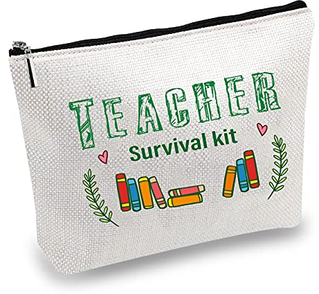 CREATCABIN Leinwand Make-Up-Taschen Kosmetische Mehrzweck-Stift-Etui Toilettenartikel Lustige Reisetasche Mit Reißverschluss Schulbedarf Geschenke Lehrer Survival Kit Für Urlaub Reise 10 x 7 Zoll