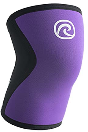 Rehband Ginocchiera sportiva da 1 pezzo, manica da ginocchio in SBR/neoprene da 5 mm, ginocchiere Cross Fit unisex, colore viola, taglia M