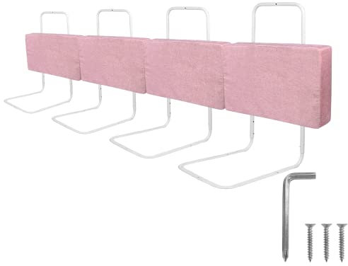 Froadp 200cm Rausfallschutz Beistellbett Leinen Kindersoftpack Bettgitter Tragbare Bettschutzgitter Höhenverstellbar Kinderbettgitter Baby Schutzgeländer Bettkantenschutz für Kinderbett (Kirschrosa)