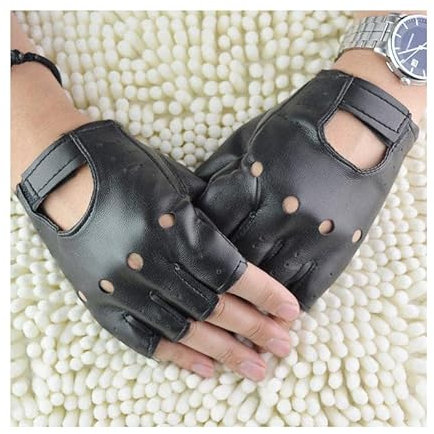 Winterhandschuhe Herren Armee Handschuhe Rivet Schwarz Halbfinger Handschuhe Punk Tanzen Sporthandschuhe Hip-Hop Leder Angeln Arbeitshandschuhe Taktische Ausrüstung