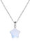 GAVU Elegantes Geschenk Damen Feine Silberkette mit Mondstein Stern Anhänger Kristall Anhänger