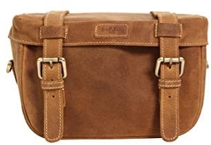 Gusti Lenkertasche Leder- Rene P. Fahrradtasche inkl. Platte Lenkertasche Umhängetasche Wasserfest braun Leder