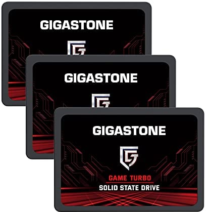 Gigastone SATA SSD 256GB (3-Pack) 2.5 inch SSD 520MB/s Upgrade Laptop PC Memory and Storage PS4 HDD Replacement 2.5 Internal Solid State Hard Drives SATA III SLC Cache 3D NAND Game Turbo Performance