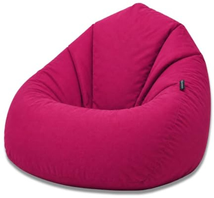BuBiBag Sitzsack Erwachsene Bodenkissen Sitzkissen, Weinrot XXXL | Riesensitzsack Tropfenform als Liegekissen, 128x85 cm, gefüllt, wasserabweisend, Indoor und Outdoor
