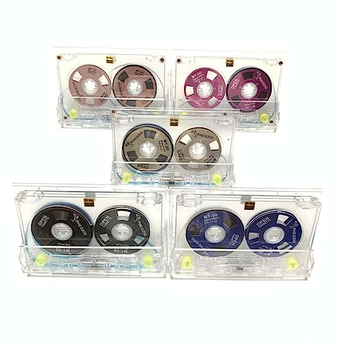 Generic Reel to Reel Blank Audio Kassette Tape für Musikaufnahmen - Normale Bias Low Noise - 48 Minuten - Transparentes Acryl [5er Pack Blind Box enthält 5 von 54 Stile Tapes]