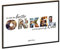 GRAVURZEILE Holzschild mit Foto - Familie Design - Personalisiert mit Namen und eigenen Fotos - Personalisiertes Foto Geschenk zum selbst gestalten für Sie & Ihn - DIN A4 Format - Farbe: Onkel