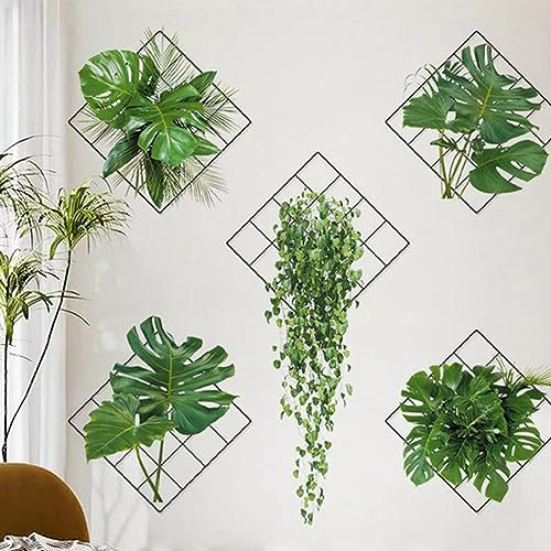3D Green Plant Wall Sticker, Stickers Muraux Fleur, Sticker Mural De Plantes Vertes, Verte Pendaison Vigne Autocollant Mural, Lierre Feuilles Plantes Décoration Murale pour Chambre Salon (A)