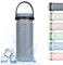 SANTECO 380 ml-13 oz Insulated Sport Water Bottle with Handle, Stainless Steel Flask for Hot Drink- Grey