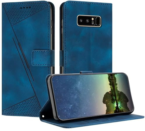 Mo-Beauty Handyhülle für Samsung Galaxy Note 8, PU Leder Brieftasche Klapphülle Magnetic Standfunktion Kartenfach Schutzhülle hülle für Samsung Note 8 - Blau