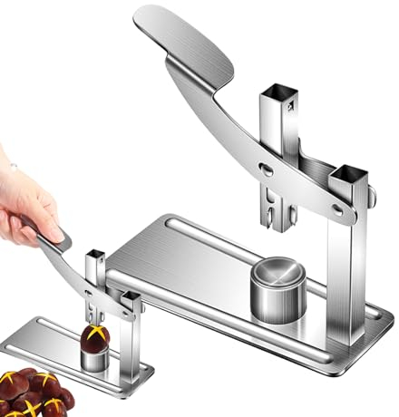 IITA Kastanienschneider, Edelstahl-Walnussöffnerzange, langlebiger Kastanienclip-Nussknacker mit kreuzverzahntem Öffnungsdesign, wiederverwendbares Walnussöffnerwerkzeug für Nusswalnusskastanien