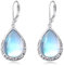 Mondstein Ohrringe für Damen - 925 Sterling Silber Mondstein Tropfen Leverback Schmuck - Geschenk für Mädchen