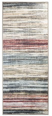 Floordirekt Teppich Läufer Flur, Küche & Wohnraum Küchenläufer - Rutschfester Moderner Kurzflor Flurteppich Brücke für Wohnzimmer & Schlafzimmer Meterware nach Maß, Beige-Rot, 80 x 150 cm (Cudillero)