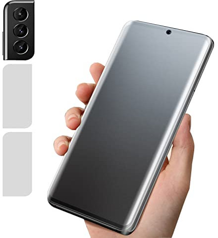 BYIUIHS 2+2 Pack Matte Screen Protector for Samsung Galaxy S24 Ultra, 2PCS Soft Plastic Film + 2 Pack Clear Camera Lens Protector