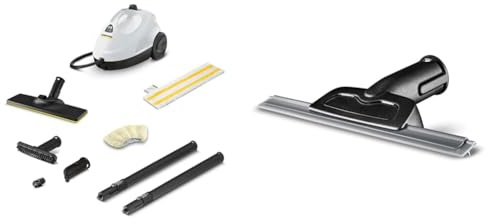 Bundle of Kärcher Steam Cleaner SC 2 EasyFix, Steam pressure: 3.2bar, Heating time: 6.5min., Output: 1500 W, Cleaning performance: 75m², Tank: 1L+ Kärcher Steam Squeegee for Glass Steam Cleaner