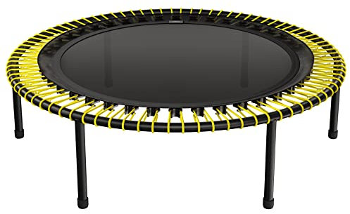bellicon Fitness Trampolin 100cm (Gelb) | Stabile Schraubbeine & Seilring-Federung bis zu 150 kg (Extra Stark) | 3-teiliger Rahmen | Made in Germany