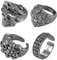 NYGGTYK 4-teilige Ringe im Rock-Stil, Ring-Set im Punk-Stil, Vintage-Ringe, verstellbare Ringe, Metallringe, personalisierte Ringe, Herrenringe, Accessoires