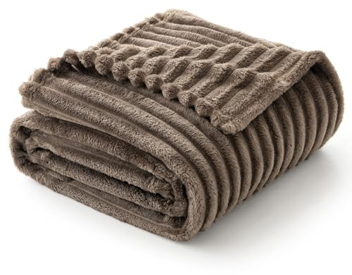 EMEMA Kuscheldecke Flauschig Decke Fleecedecke Wohndecken Couchdecke Flauschig Überwurf Mikrofaser Tagesdecke Sofadecke Blanket Für Bett Sofa Schlafzimmer Büro 150x200 cm Braun