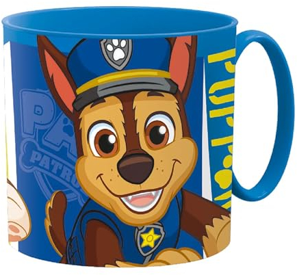 Golddunes Cartoon Kids Character Cute Mini Tiny Mug 265ML Drinking Re-Usable Plastic Cup Microwave Safe 7.5cm x 7.5cm (paw Patrol pup Blue)
