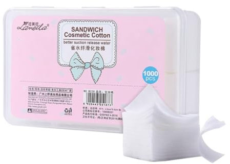 1000Pcs Disposable Cotton Pads - Soft, Absorbent, Non-Woven Makeup Remover for Facial Cleansing and Skincare