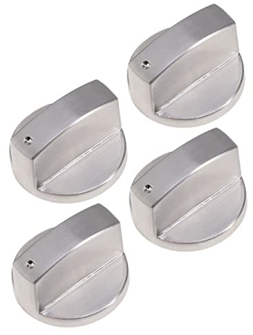 jojofuny 4pièces Boutons De Commande De Résistant Chaleur Pour Cuisinière à Gaz Design Ergonomique Compact Et Lot De Argentées Compatibles Avec Plaque Cuisson Mixte Gaz Induction