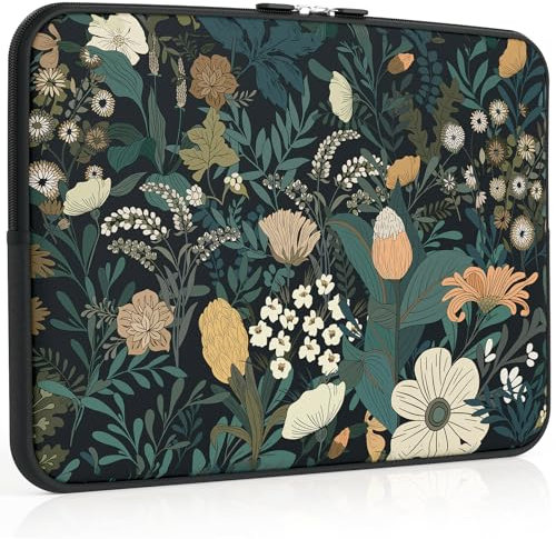 iCasso for MacBook Air 13 inch Sleeve, Latop Sleeve 13 14 inch, Cute Laptop case for MacBook Pro 13.3-14 inch, Slim Protective Tablet Carrying Bag Pouch for Mac Dell Chromebook, HP, Floral
