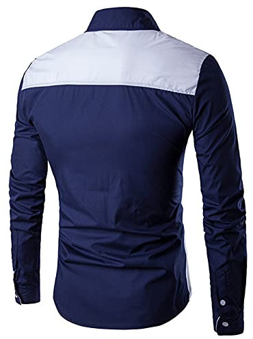 Mens Henley t Shirts Mens Shirts Long Sleeve Regular fit Work Polo Zip up Tops no Hood Men's Long Sleeves Heavy Cotton Tshirt Men Stretch White Double Cuff Gents