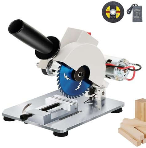 Mini sierra ingletadora de mesa, sierra ingletadora eléctrica de 9000 RPM, pequeña sierra de mesa para manualidades, ángulo y altura ajustables de 0 a 45°, sierra de mesa portátil, para aluminio