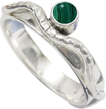 Malachit Edelstein 925 Sterling silber Band Ring Herren und Damen Alle Größen Schmuck CRG-1076CB16_(62 (19.7))