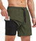 Danfiki Short de course à pied pour homme avec poches, léger avec intérieur respirant, séchage rapide, Vert, XL