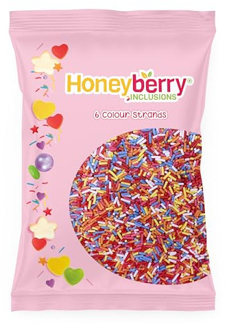 Vermicelles Pâtisserie Naturels et Comestibles 55g – Décorations Colorées pour Gâteaux, Cupcakes, Biscuits, Glaces et Desserts – Sprinkles Sucrés Fabriqués dans l’UE (Vermicelles Multicolorés)