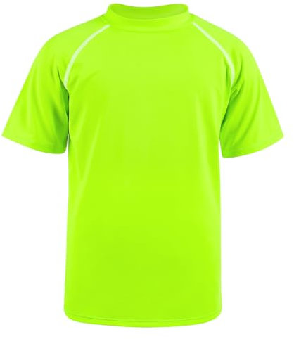 BSBUY Bambino Maglia Nuoto, Bambino Nuoto Manica Corta, Bambino Maglia Nuoto UV Protettiva, Bambino Rash Guard, Unisex Costume da Bagno Bambino, per Surf Nuoto Spiaggia, Verde Fluorescente, 140