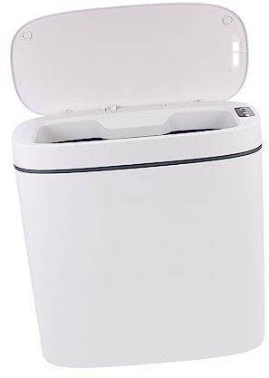 BESTYASH Smart Sensor Garbage Can 14l Usb Charging Intelligent Induction Trash Bin Slim White Waste Bin for Home Kitchen Narrow Spaces