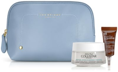 Collistar Geschenkset für Damen Attivi Puri, Aquagel Hyaluronsäure + Ceramide 50 ml, Augenpflege Hyaluronsäure + Peptide 5 ml, Probe Gocce Magiche Protettive Viso