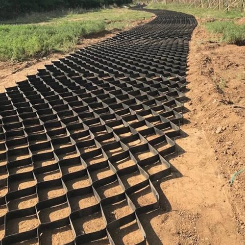 Kies-Stabilisatorgitter für Auffahrt, Waben-Bodengitter für Gartenhaus, durchlässig, strapazierfähig, 4 m x 4 m